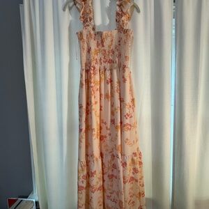 French Connection Peach Floral Maxi Dress